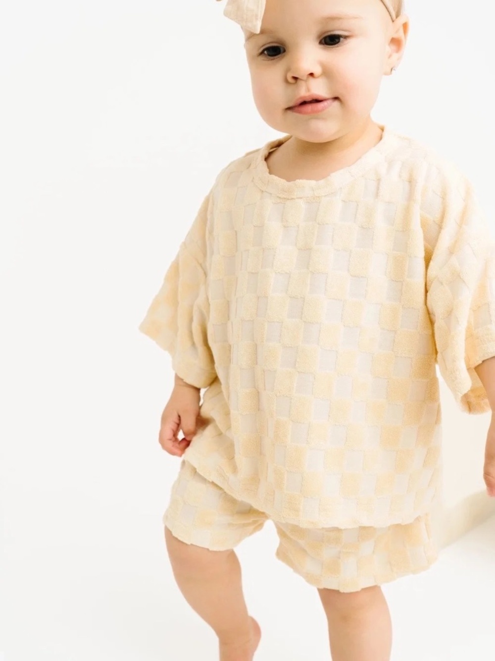 Sandy Checkered Terry Slouch Set - Picture 2 of 2
